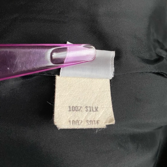 Vintage Anne Klein Silk Red & Black Leopard Print Single Button V-Neck Blazer 8 - Picture 8 of 9